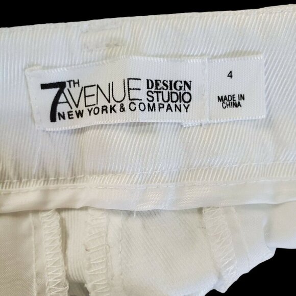 NYC Skimmer White Cotton Twill Shorts Clam Digger Pockets Mid Rise Womens 4 NEW - Picture 5 of 7